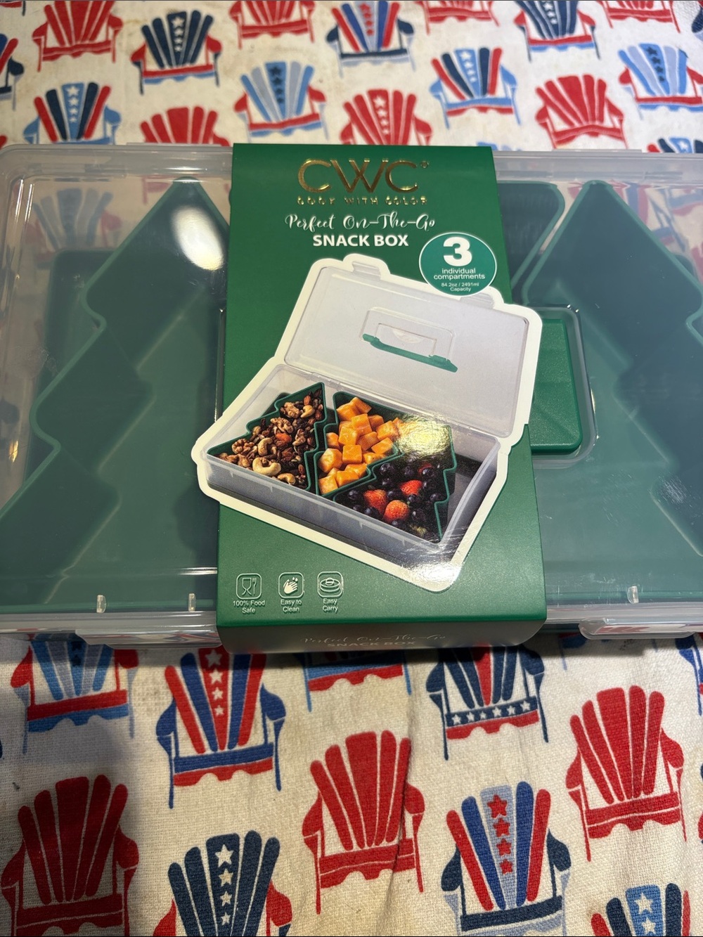 Travel Winter Snack Box Green Trees